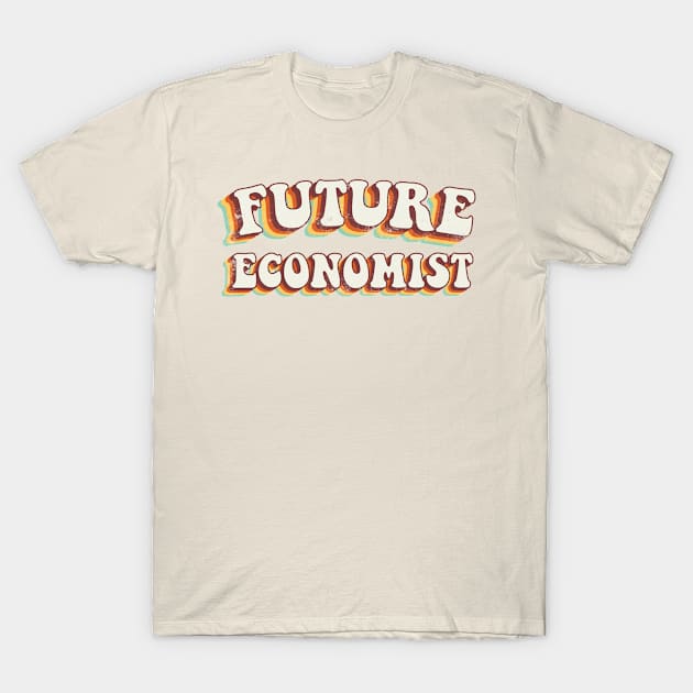 Future Economist - Groovy Retro 70s Style T-Shirt by LuneFolk